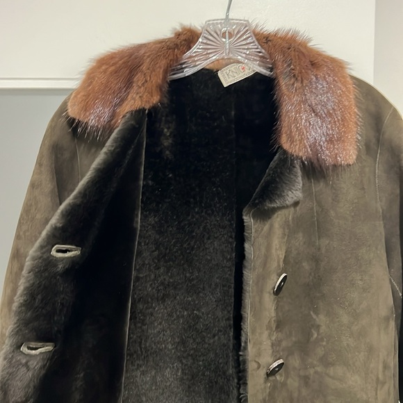 Green and Brown Fur Coat - Picture 2 of 5
